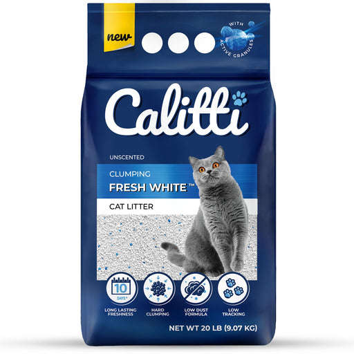Calitti Fresh White Cat Litter, Unscented, 20 lbs - SD218 - White - 20 lbs - 1