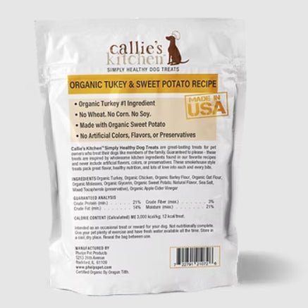 Callie’s Kitchen Gourmet Dog Treats Variety Pack – Organic & Plant - Based Options, Grain - Free, Healthy Soft Jerky Snacks, Made in USA - PH3AH - 4oz - Organic Turkey & Sweet Potato - 2
