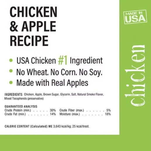 Callie’s Kitchen Gourmet Dog Treats Variety Pack – Organic & Plant - Based Options, Grain - Free, Healthy Soft Jerky Snacks, Made in USA - PH3AM - 24oz - Chicken & Apple - 15