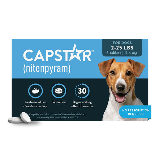 Capstar Oral Flea Treatment for Dogs - WVCA - 2 - 25 lbs - 6 tablets - 1
