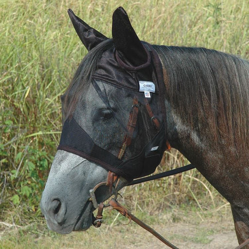 Cashel Crusader Black Quiet - Ride Fly Mask with Ears - Jeffers - Horse Supplies > Horse Fly Masks