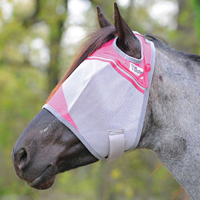 Cashel Crusader Fly Mask for Horses with Forelock Hole and UV Sun Block - QL1CP - Breast Cancer Research Pink - Cob/Arabian - 11