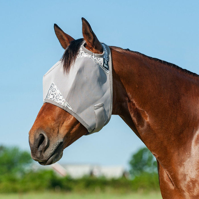 Cashel Crusader Fly Mask for Horses with Forelock Hole and UV Sun Block - QL1G6 - Tundra - Weanling - 7