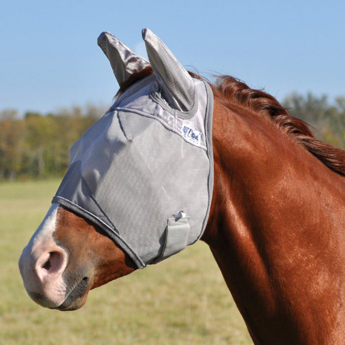 Cashel Crusader Fly Mask with Ears for Horses, Durable Micromesh UV Protection - QL1ER - Foal - Solid Grey - 11