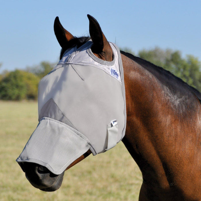 Cashel Crusader Fly Mask Without Ears with Long Nose - QL1HD - Grey - Foal - Nose - 1