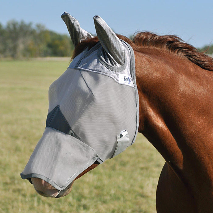 Cashel Crusader Fly Mask Without Ears with Long Nose - QL1HH - Grey - Warmblood - Nose - 2