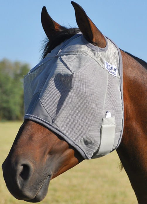 Cashel Crusader Standard Fly Mask without Ears, Gray - Jeffers - Horse Supplies > Horse Fly Masks