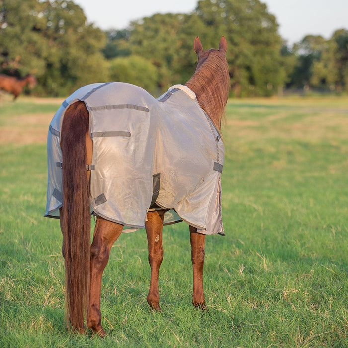 Cashel Economy Standard Neck Fly Sheet for Horses – Lightweight, UV & Insect Protection - QLB8 - Grey - 74" - 76" - 4