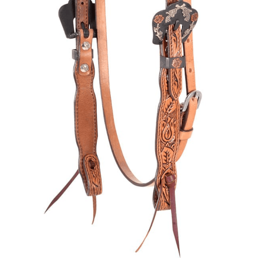 Cashel Guns & Roses Browband Headstall - QLFX - Natural - 2