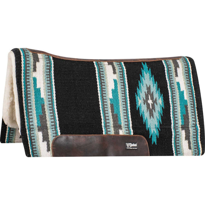 Cashel Performance Southwest Blanket Top Felt Saddle Pad - QL1MP - Black/Turquoise - 32" x 34" - 3/4" - 1