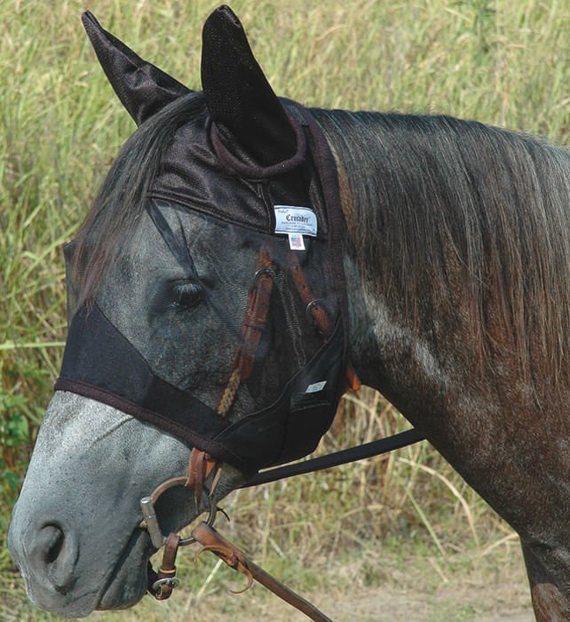 Cashel Quiet Ride Fly Mask with Ears for Horses, Lightweight Riding Protection - QL1F4 - Solid Black - Yearling - 2