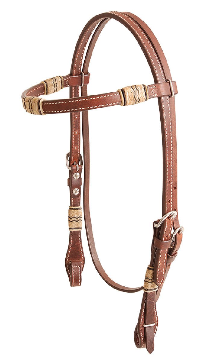 New! Cashel Browband Headstall Basket Weave Detail Chestnut Leather