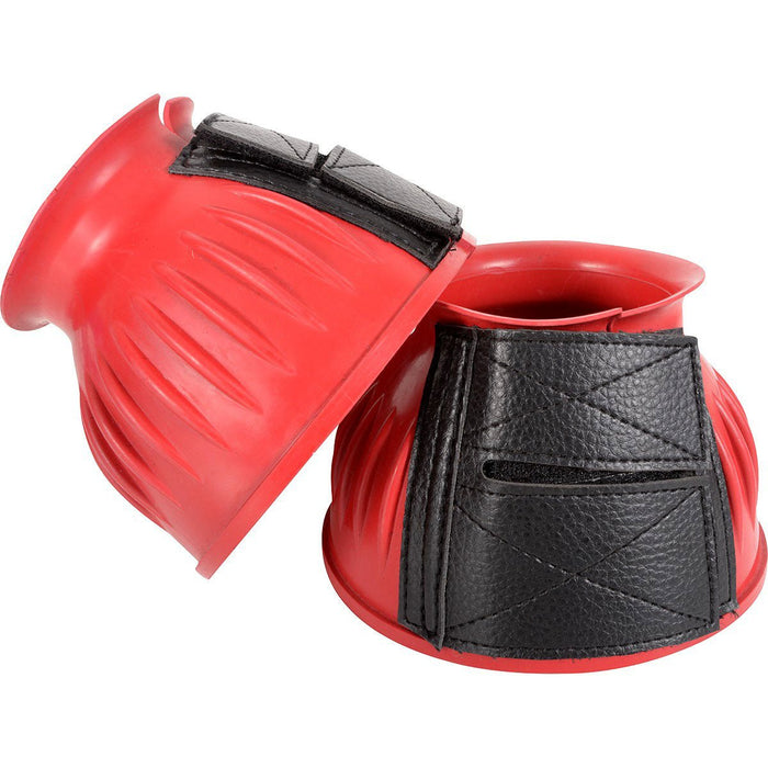 Cashel Rubber Bell Boots for Horses, Pair - QL1KH - Medium - Red - 4