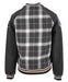 STS Ladies Black Plaid Varsity Jacket w/Patches - Large  