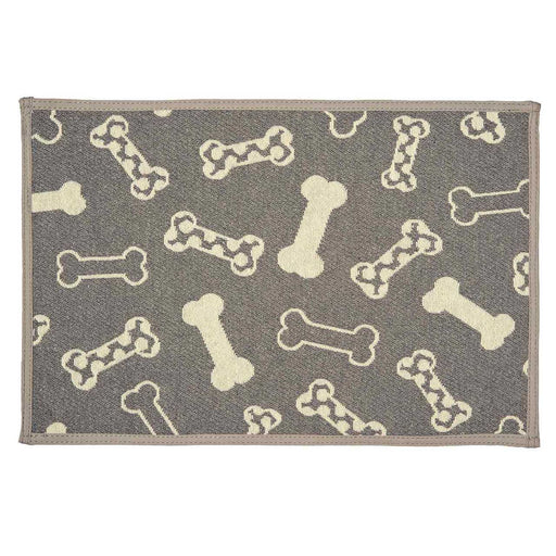 Chenille Fashion Dog Bowl Mat - ZOXQ - Polka Dot Bones - 9
