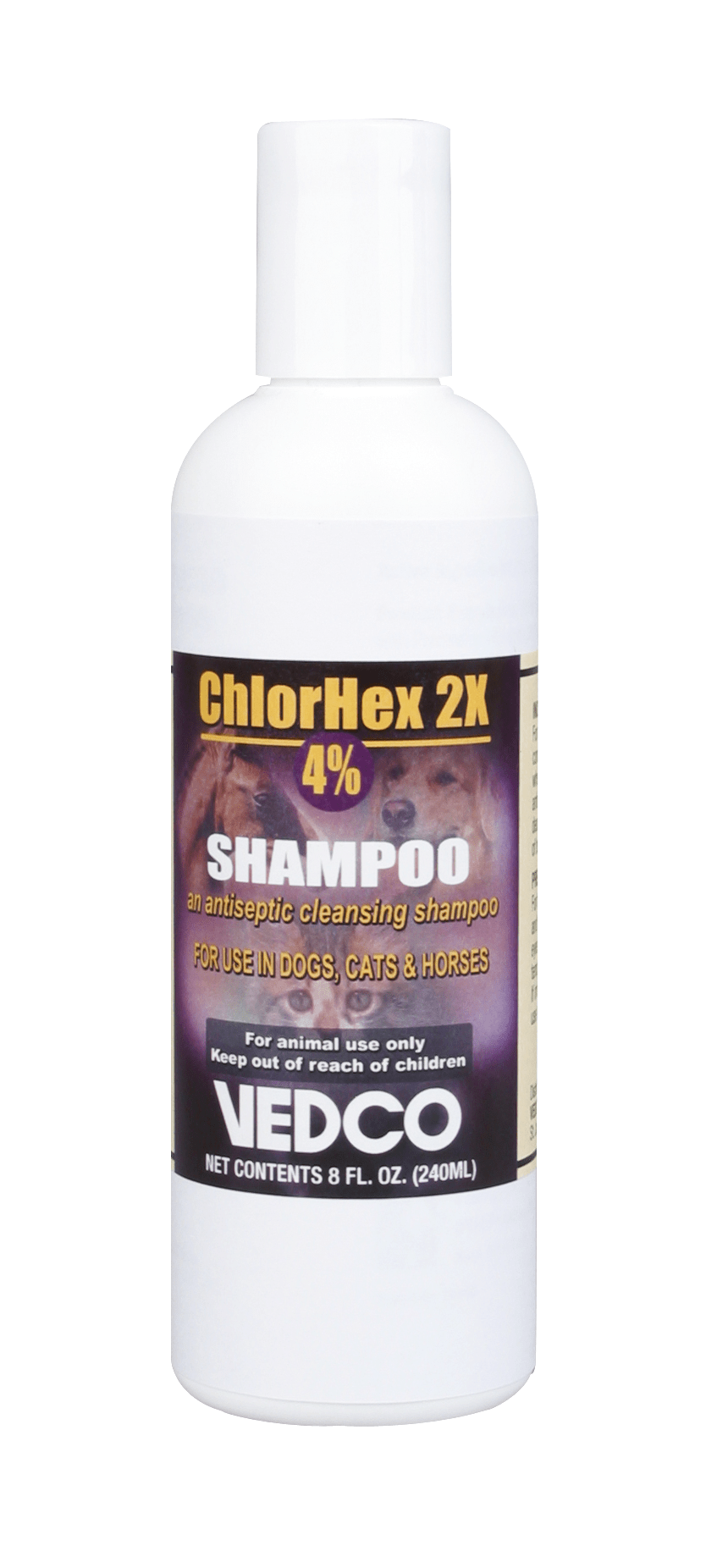 Chlorhex 2X 4% Antiseptic Shampoo for Dogs, Cats & Horses, 8 oz - WVDB - Light Brown - 8 oz - 1 ct - 1