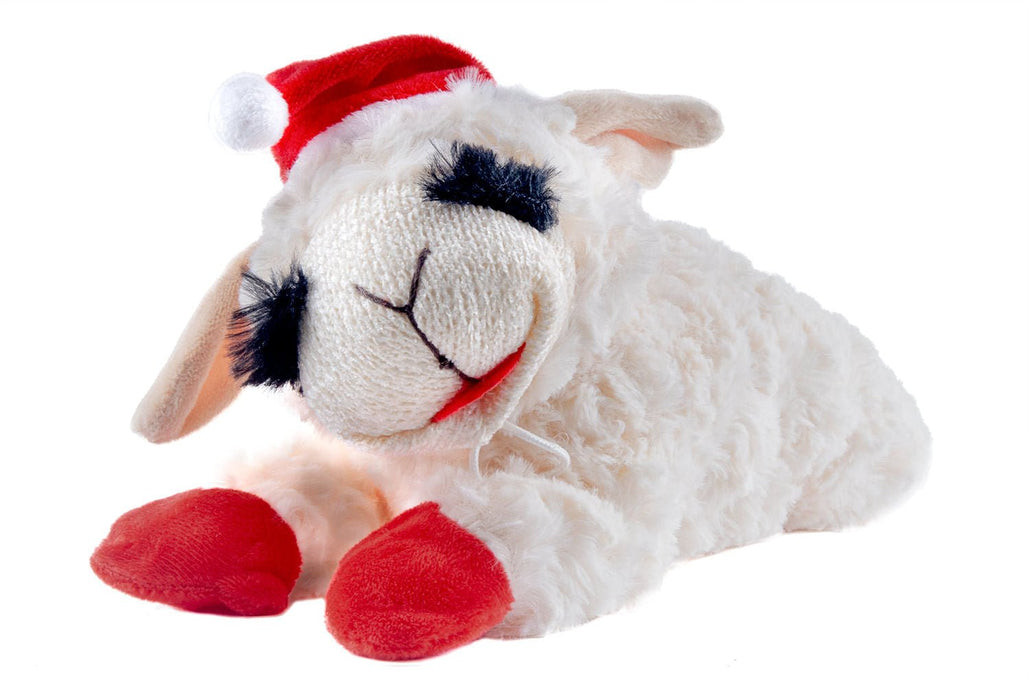 Christmas Lamb Chop Dog Toy (with Hat) - Jeffers - Dog Supplies > Dog Toys