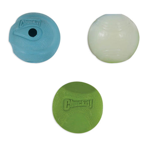 Chuckit! Fetch Ball Medley, Assorted, Small, 3 pk - DKXP - Assorted - Small, 2"D - 3pk - 1