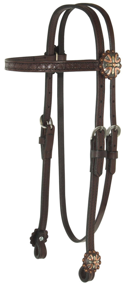 Circle Y Copper Mine Browband Headstall - Jeffers - Horse Supplies > Horse Tack > Bridles & Headstalls