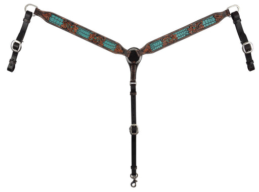 Circle Y Distressed Gator Breast Collar - Jeffers - Horse Supplies > Horse Tack > Breast Collars