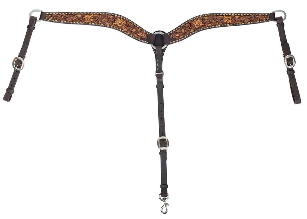 Circle Y Dusty Floral Breast Collar, Full - Jeffers - Horse Supplies > Horse Tack > Breast Collars