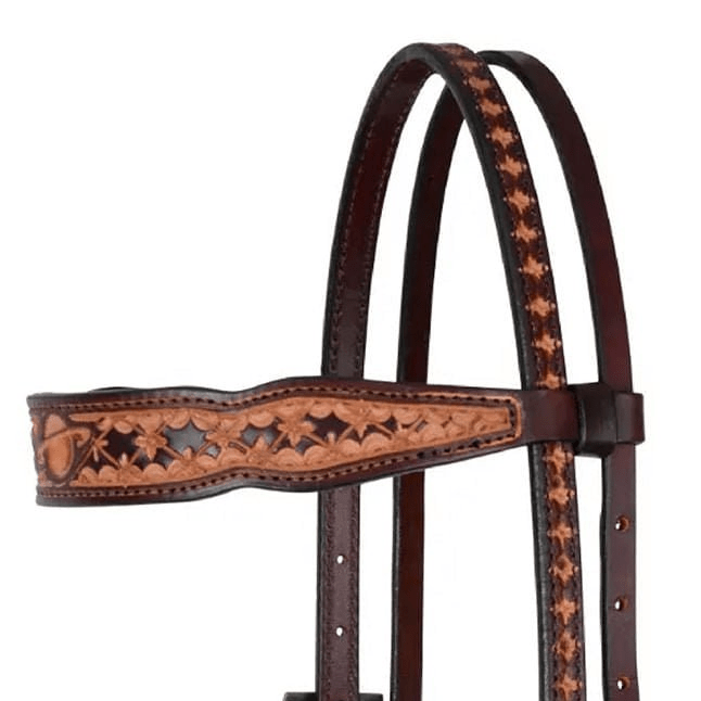 Circle Y Saturn Rising Leather Browband Headstall, Full - RD1FQ - Vintage Brown - Full - 2