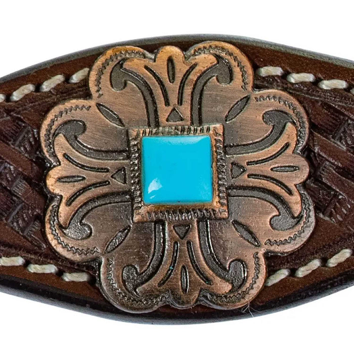 Circle Y Turquoise Round Up Browband Headstall, Full - Jeffers - Horse Supplies > Horse Tack > Bridles & Headstalls