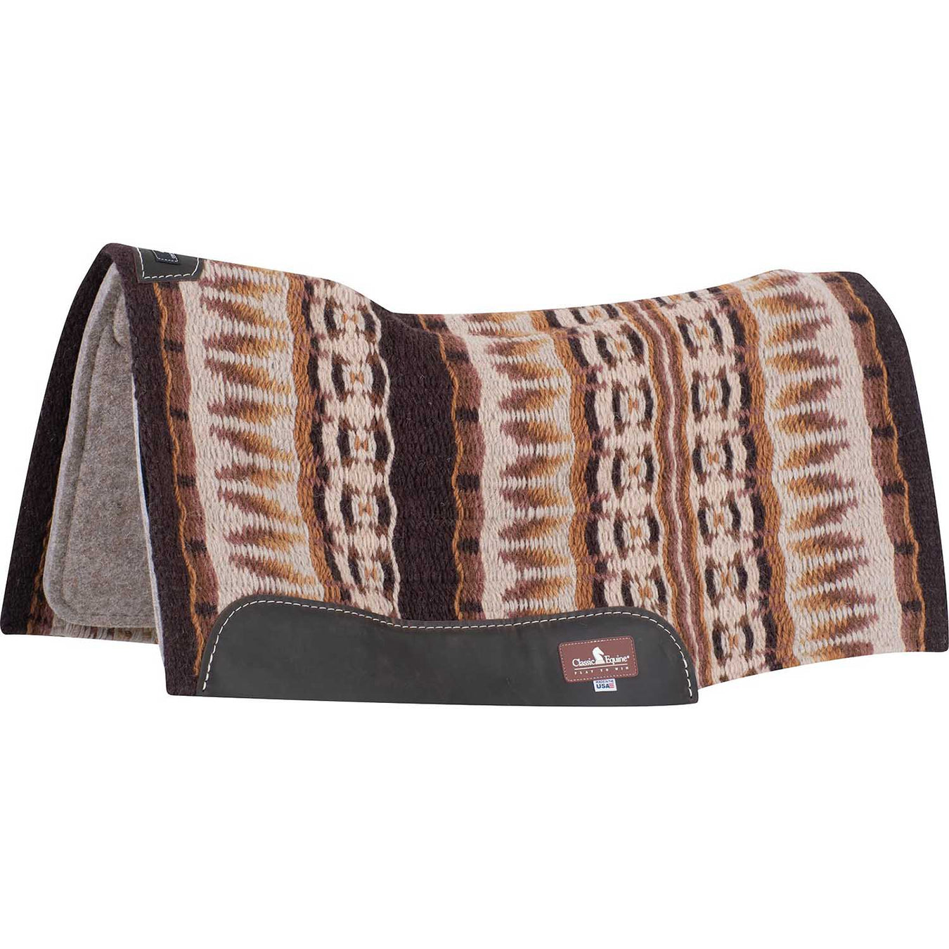Classic Equine ESP Contour Blanket Top Saddle Pad - CR1TY - Coffee/Buckstitch - 32" x 34" - 3/4" - 1