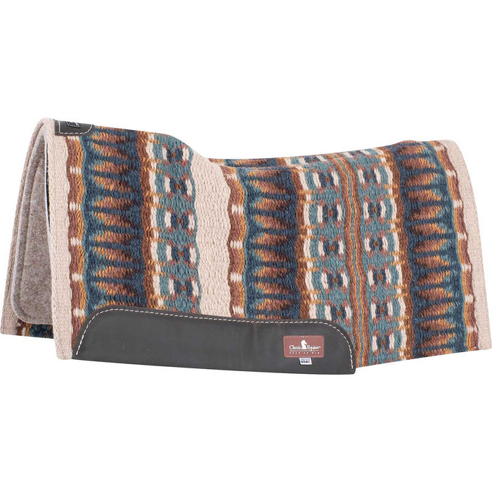 Classic Equine ESP Contour Blanket Top Saddle Pad - CR1TZ - Latte/Chestnut - 32" x 34" - 3/4" - 2