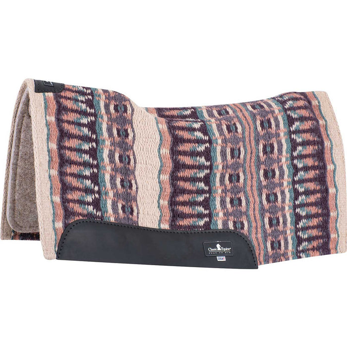 Classic Equine ESP Contour Blanket Top Saddle Pad - CR1U1 - Latte/Peacock - 32" x 34" - 3/4" - 3
