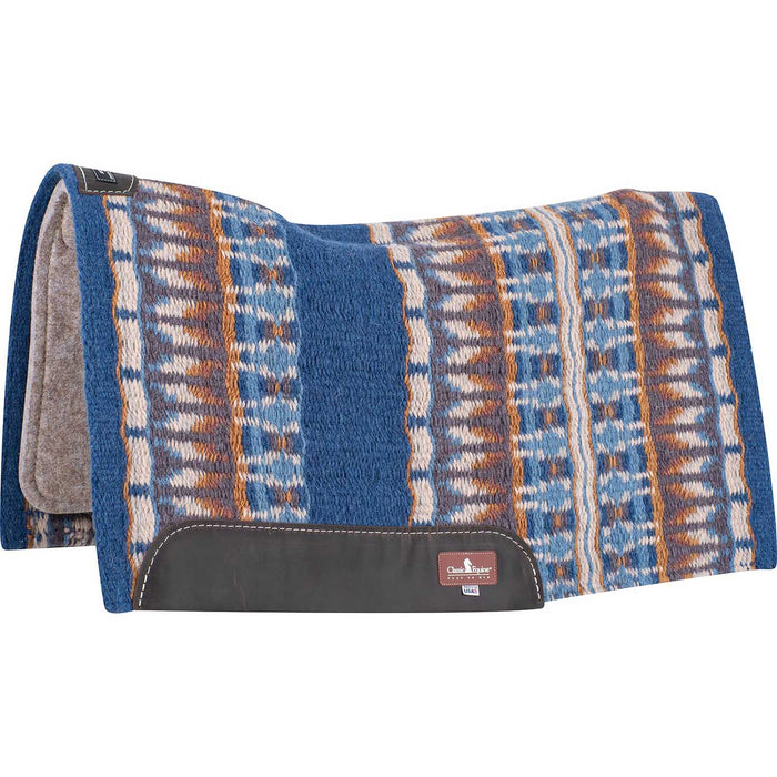 Classic Equine ESP Contour Blanket Top Saddle Pad - CR1U7 - Sapphire/Buckskin - 34" x 38" - 3/4" - 9