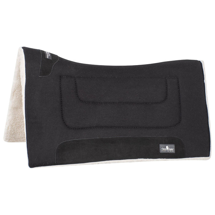 Classic Equine Performance Trainer Felt Top Saddle Pad - CR1VG - Black - 31" x 32" - 1