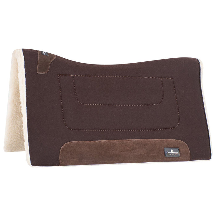 Classic Equine Performance Trainer Felt Top Saddle Pad - CR1VH - Coffee - 31" x 32" - 2