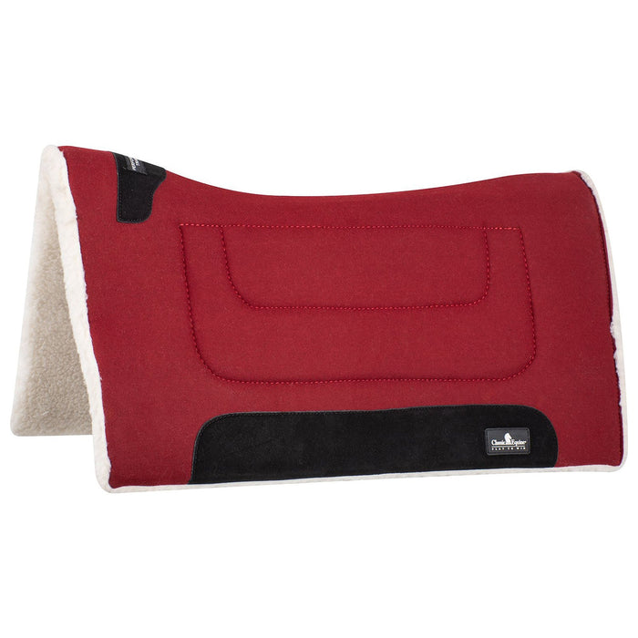 Classic Equine Performance Trainer Felt Top Saddle Pad - CR1VK - Maroon - 31" x 32" - 4