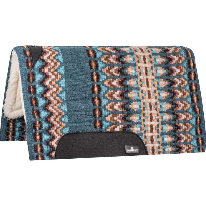 Classic Equine SensorFlex Blanket Top Saddle Pad - CR1UP - Peacock/Coffee - 34" x 38" - 1" - 9