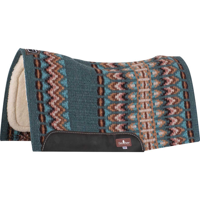 Classic Equine SensorFlex Contour Blanket Top Saddle Pad - CR1UT - Peacock/Coffee - 34" x 38" - 1" - 2