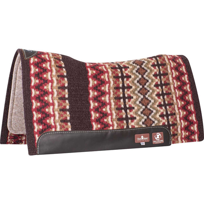 Classic Equine Zone Blanket Top Saddle Pad - CR1TJ - Coffee/Cherry - 34" x 38" - 3/4" - 7