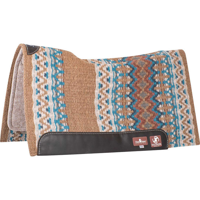 Classic Equine Zone Blanket Top Saddle Pad - CR1TL - Raw Umber/Cashmere - 34" x 38" - 3/4" - 9