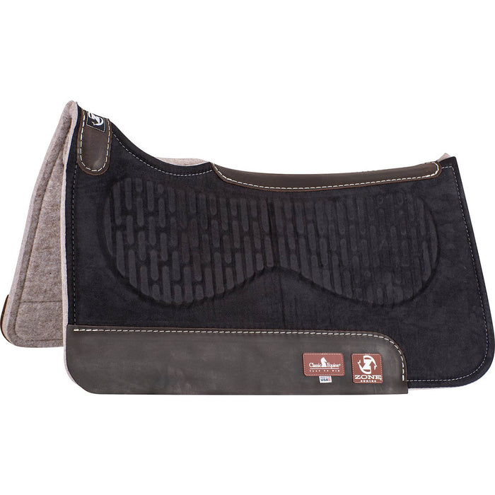 Classic Equine Zone Micro Suede Saddle Pad - CR1SV - Black - 28" x 30" - 3/4" - 1