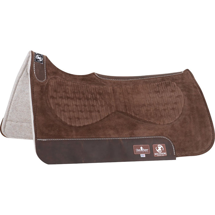Classic Equine Zone Micro Suede Saddle Pad - CR1SW - Chocolate - 28" x 30" - 3/4" - 2