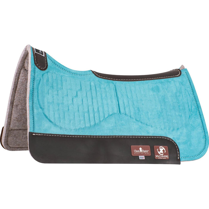 Classic Equine Zone Micro Suede Saddle Pad - CR1SZ - Turquoise - 28" x 30" - 3/4" - 5