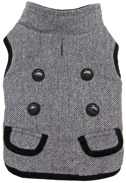 Classic Tweed Dog Coat, Black/White - Jeffers - Dog Supplies > Dog Apparel