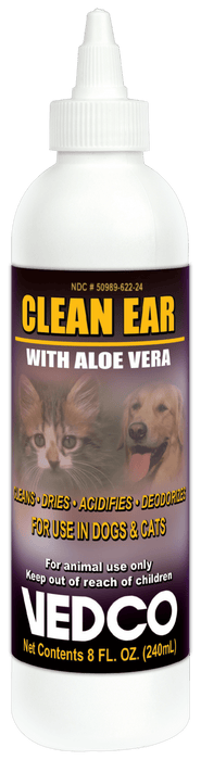Clean Ear with Aloe Vera, 8 oz – Cleans, Deodorizes & Supports Healthy Ears in Dogs & Cats - WVDM - 8 oz - 1