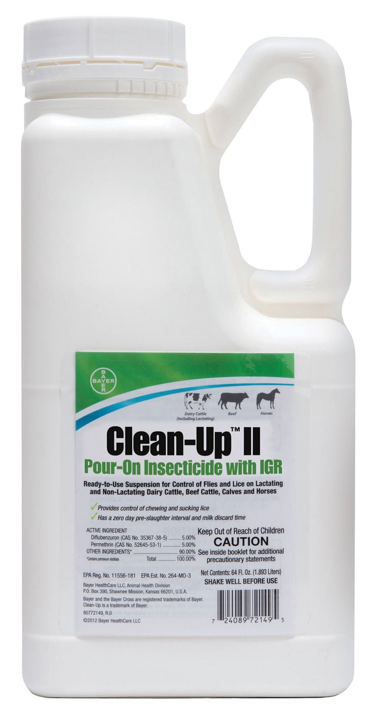 Clean-Up II Pour-On Insecticide with IGR for Horses & Cattle — Jeffers