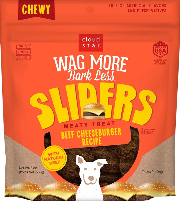 Cloud Star Wag More Bark Less Sliders Dog Treats, 8 oz - 2PWS - 8oz - Beef Cheeseburger - 2