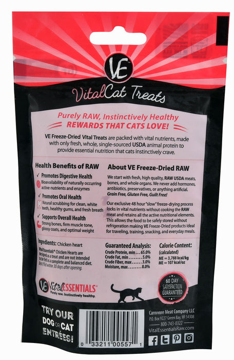 Vital Cat Freeze-Dried Chicken Hearts Cat Treats -   