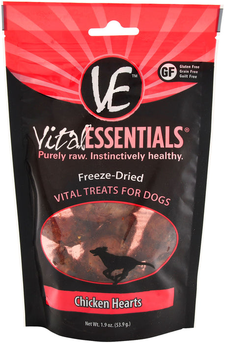 Vital Essentials Freeze-Dried Chicken Hearts Dog Treats -   