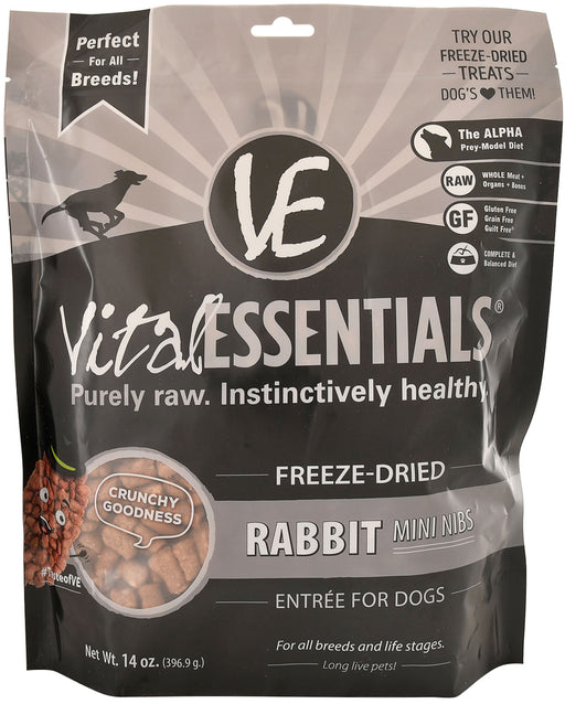 Vital Essentials Freeze-Dried Rabbit Mini Nibs Dog Food -   