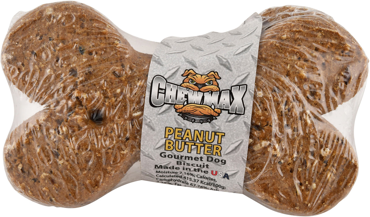 Chewmax Peanut Butter Premium Biscuits, 4"L - Peanut Butter Biscuits, 2-pack  