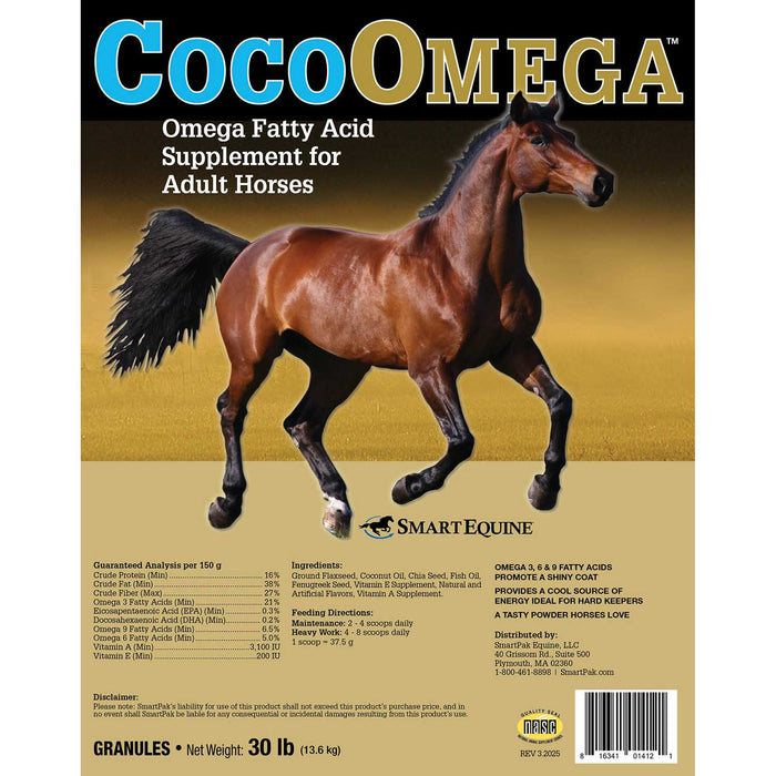 CocoOmega, Omega Fatty Acid Supplement for Horses, Granular - SMAAV - 30 lbs - 6
